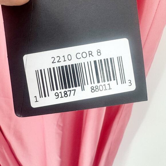 Ieena For Mac Duggal One Shoulder Embellished Satin Gown Pink Women's Size 8 NWT - Picture 11 of 12